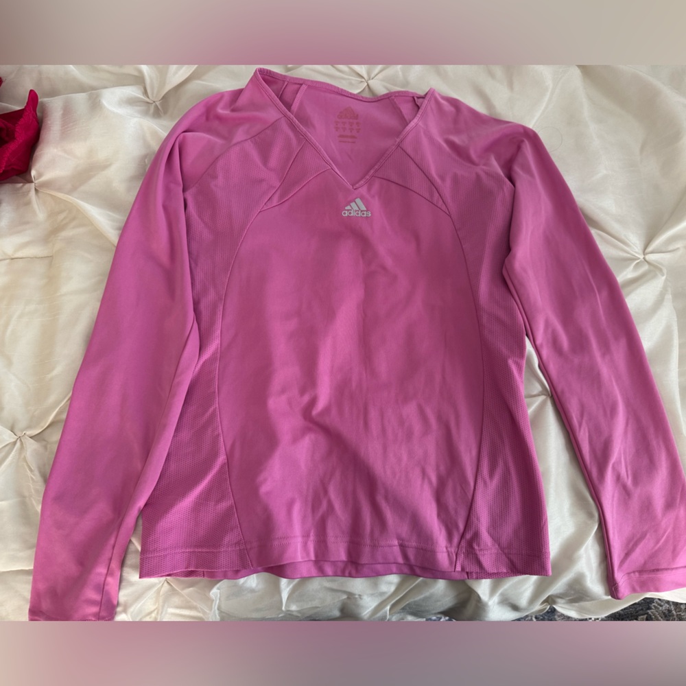 Adidas Vibrant Pink Long Sleeve Shirt